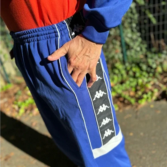 KAPPA—VTG Two-Piece Quarter-Zip Tracksuit—Mens XL—Blue, Black & White—Omni Logos